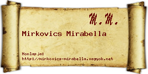 Mirkovics Mirabella névjegykártya